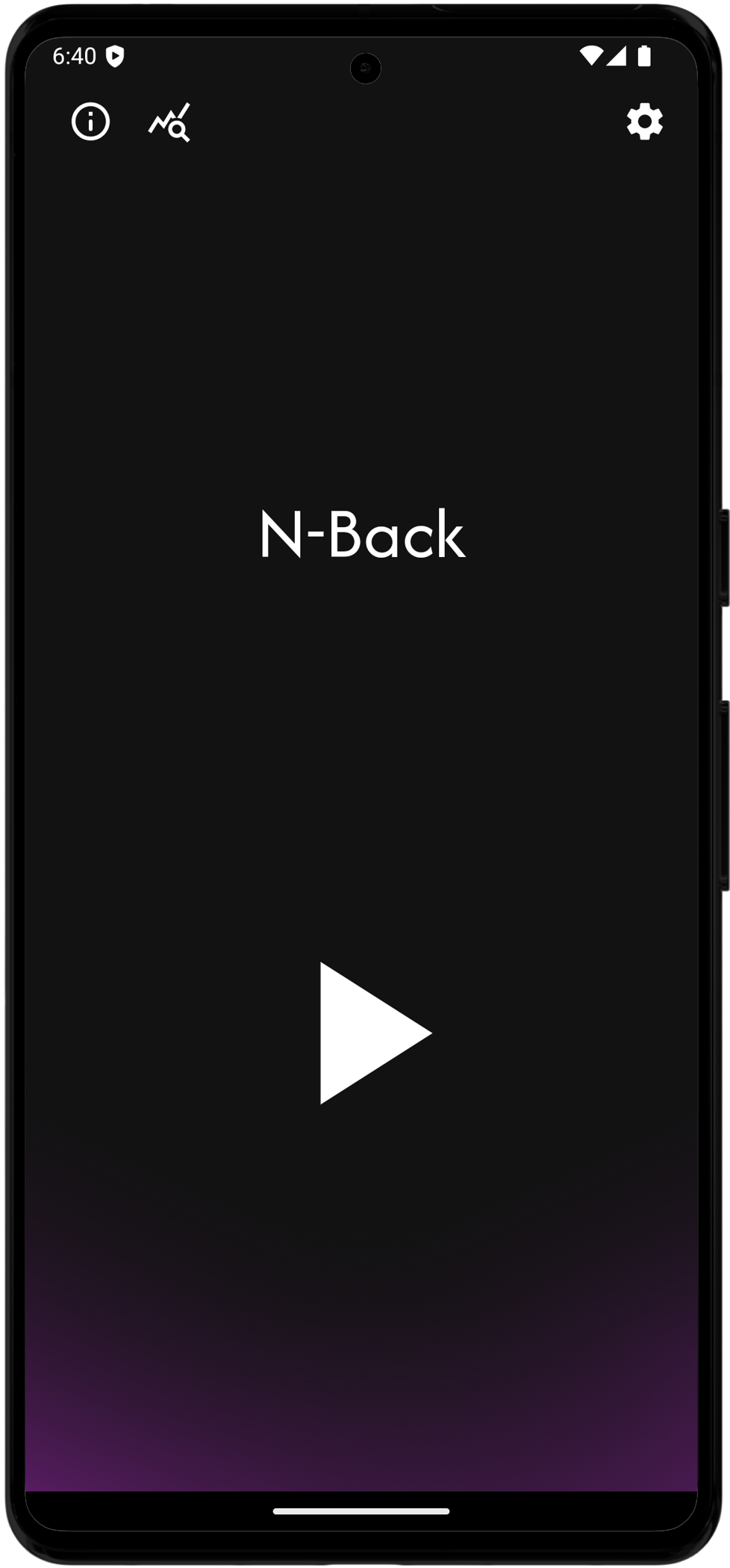 Screenshot of N-Back Pro game for memory improvement